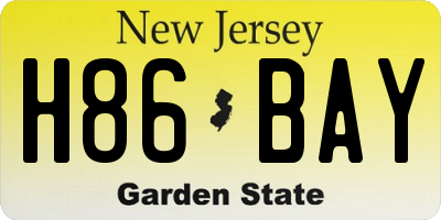 NJ license plate H86BAY