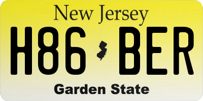 NJ license plate H86BER