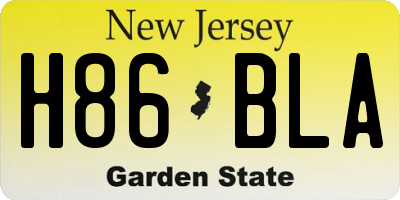 NJ license plate H86BLA
