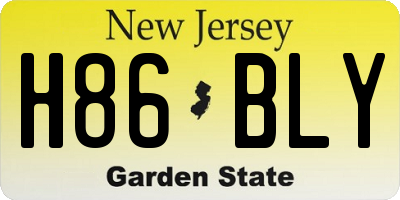NJ license plate H86BLY
