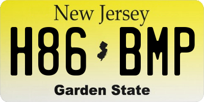 NJ license plate H86BMP