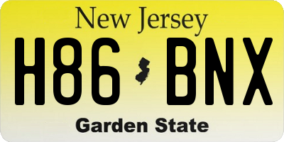 NJ license plate H86BNX