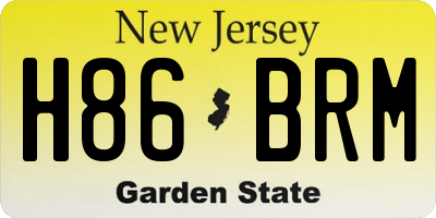 NJ license plate H86BRM
