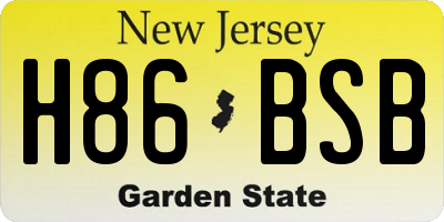 NJ license plate H86BSB