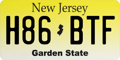 NJ license plate H86BTF