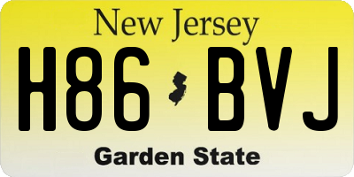 NJ license plate H86BVJ