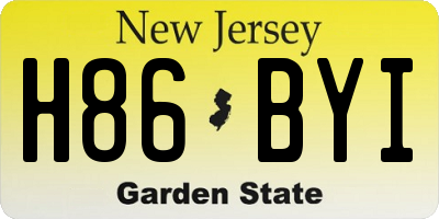 NJ license plate H86BYI