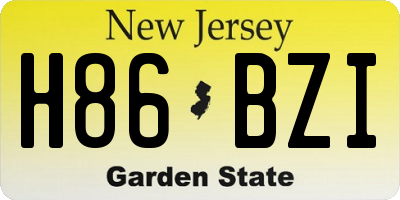 NJ license plate H86BZI