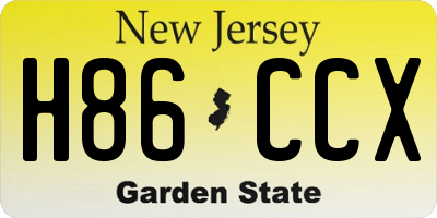 NJ license plate H86CCX
