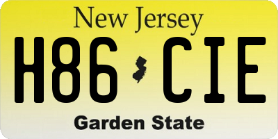 NJ license plate H86CIE