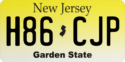 NJ license plate H86CJP