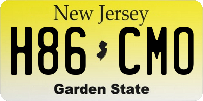 NJ license plate H86CMO