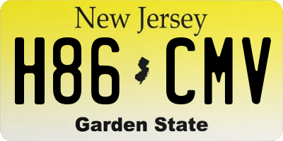 NJ license plate H86CMV