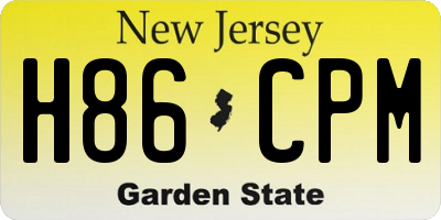 NJ license plate H86CPM