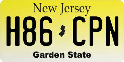 NJ license plate H86CPN