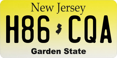 NJ license plate H86CQA