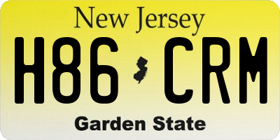 NJ license plate H86CRM