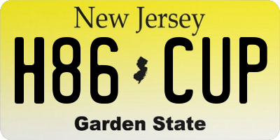 NJ license plate H86CUP