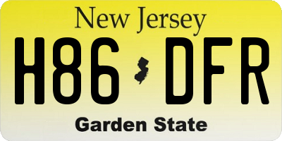 NJ license plate H86DFR