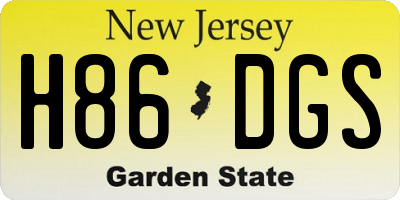 NJ license plate H86DGS