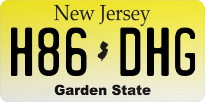 NJ license plate H86DHG