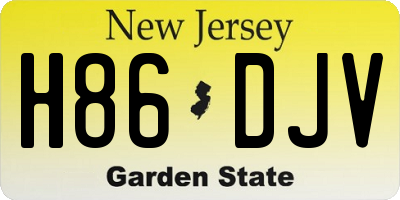 NJ license plate H86DJV
