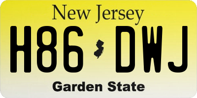 NJ license plate H86DWJ