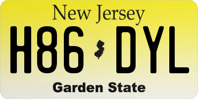 NJ license plate H86DYL