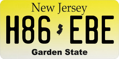 NJ license plate H86EBE