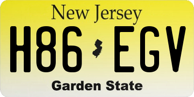 NJ license plate H86EGV