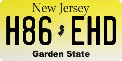 NJ license plate H86EHD