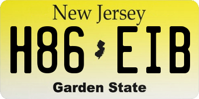 NJ license plate H86EIB