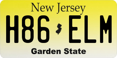 NJ license plate H86ELM