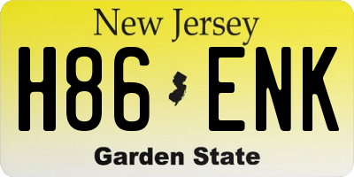 NJ license plate H86ENK