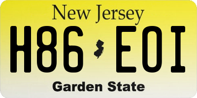 NJ license plate H86EOI