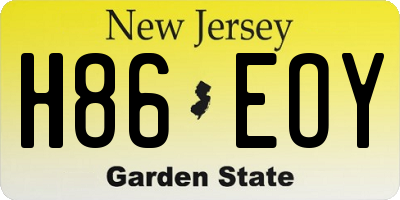 NJ license plate H86EOY