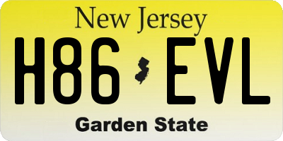 NJ license plate H86EVL