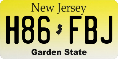 NJ license plate H86FBJ
