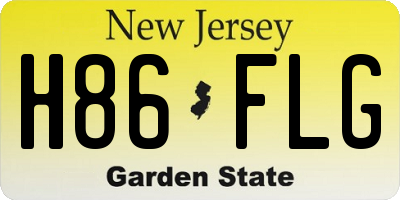 NJ license plate H86FLG