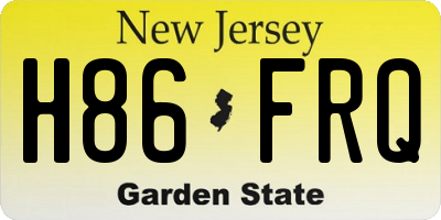 NJ license plate H86FRQ