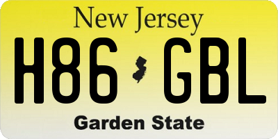 NJ license plate H86GBL