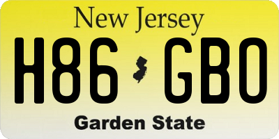 NJ license plate H86GBO
