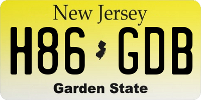 NJ license plate H86GDB