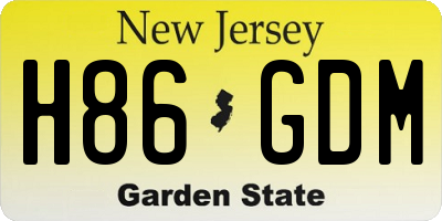 NJ license plate H86GDM