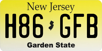 NJ license plate H86GFB