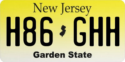 NJ license plate H86GHH
