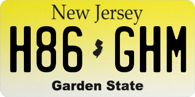 NJ license plate H86GHM