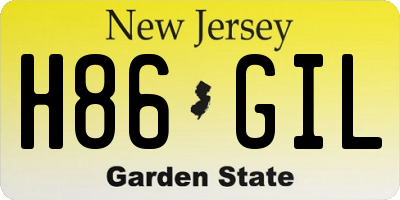 NJ license plate H86GIL