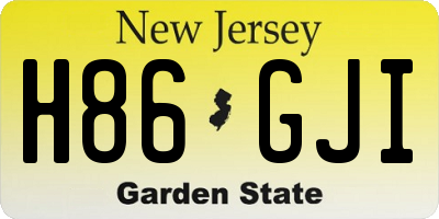 NJ license plate H86GJI