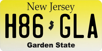 NJ license plate H86GLA